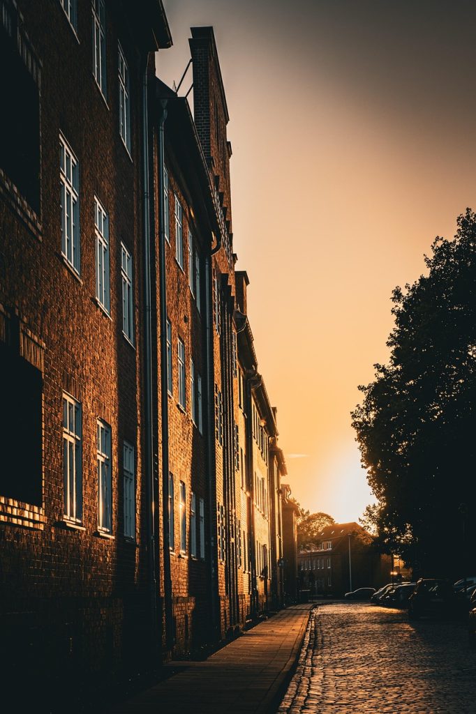 street, sunset, building, architecture, stralsund, houses, city, dusk, twilight, sunset, sunset, sunset, sunset, nature, sunset